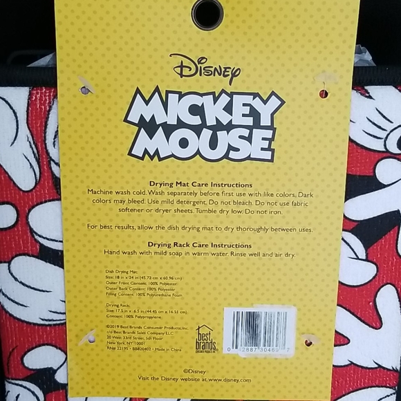 Disney Kitchen Disney Mickey Mouse Dish Drying Mat Rack Mitts